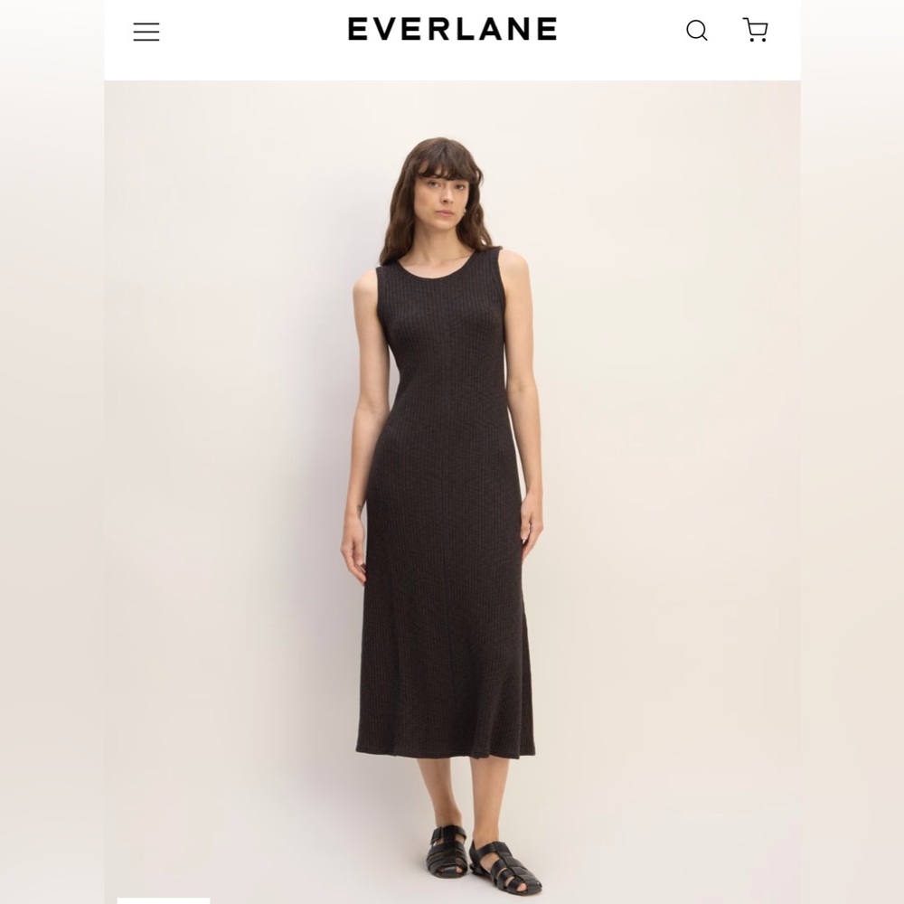 Everlane The Rib-Knit A-Line Tank Dress
